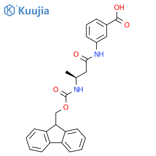 3-[(3S)-3-({[(9H-fluoren-9-yl)methoxy]carbonyl}amino)butanamido]benzoic acid structure