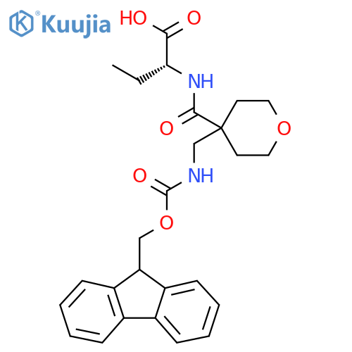 (2R)-2-({4-({(9H-fluoren-9-yl)methoxycarbonyl}amino)methyloxan-4-yl}formamido)butanoic acid structure