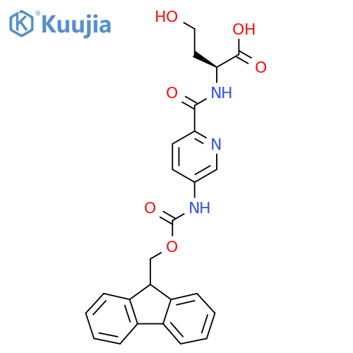 (2S)-2-{5-({(9H-fluoren-9-yl)methoxycarbonyl}amino)pyridin-2-ylformamido}-4-hydroxybutanoic acid structure