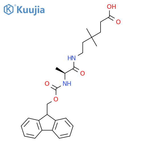6-(2S)-2-({(9H-fluoren-9-yl)methoxycarbonyl}amino)propanamido-4,4-dimethylhexanoic acid structure