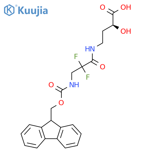 (2S)-4-3-({(9H-fluoren-9-yl)methoxycarbonyl}amino)-2,2-difluoropropanamido-2-hydroxybutanoic acid structure