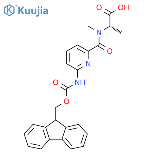 (2S)-2-{1-6-({(9H-fluoren-9-yl)methoxycarbonyl}amino)pyridin-2-yl-N-methylformamido}propanoic acid structure