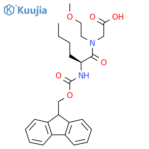 2-(2S)-2-({(9H-fluoren-9-yl)methoxycarbonyl}amino)-N-(2-methoxyethyl)hexanamidoacetic acid structure
