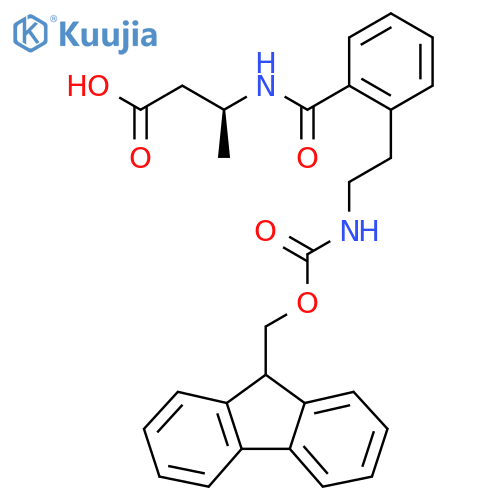 (3S)-3-({2-2-({(9H-fluoren-9-yl)methoxycarbonyl}amino)ethylphenyl}formamido)butanoic acid structure