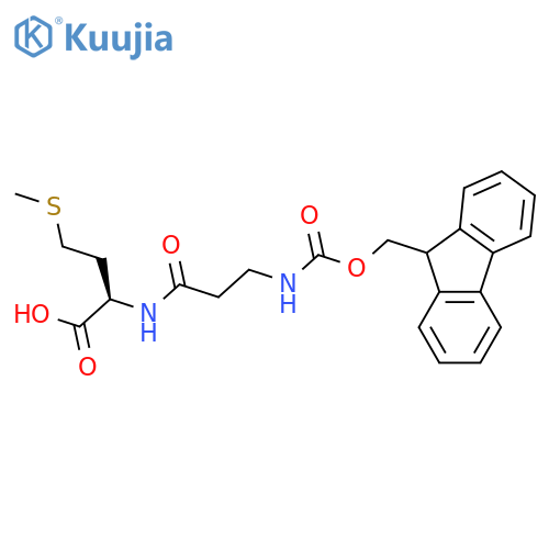 (2R)-2-3-({(9H-fluoren-9-yl)methoxycarbonyl}amino)propanamido-4-(methylsulfanyl)butanoic acid structure