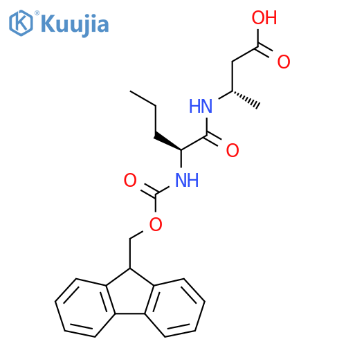 (3S)-3-(2S)-2-({(9H-fluoren-9-yl)methoxycarbonyl}amino)pentanamidobutanoic acid structure