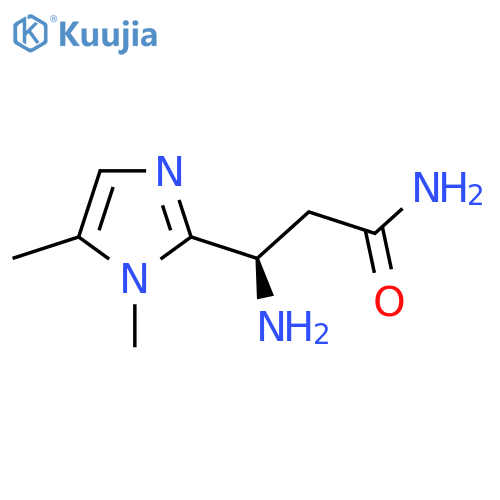 (3R)-3-amino-3-(1,5-dimethyl-1H-imidazol-2-yl)propanamide structure