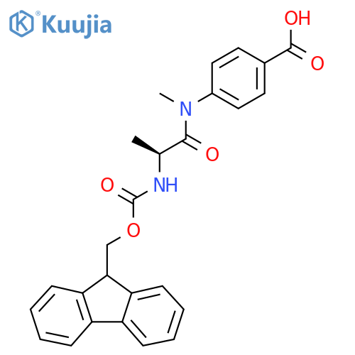 4-(2S)-2-({(9H-fluoren-9-yl)methoxycarbonyl}amino)-N-methylpropanamidobenzoic acid structure