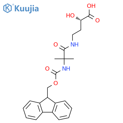(2S)-4-2-({(9H-fluoren-9-yl)methoxycarbonyl}amino)-2-methylpropanamido-2-hydroxybutanoic acid structure
