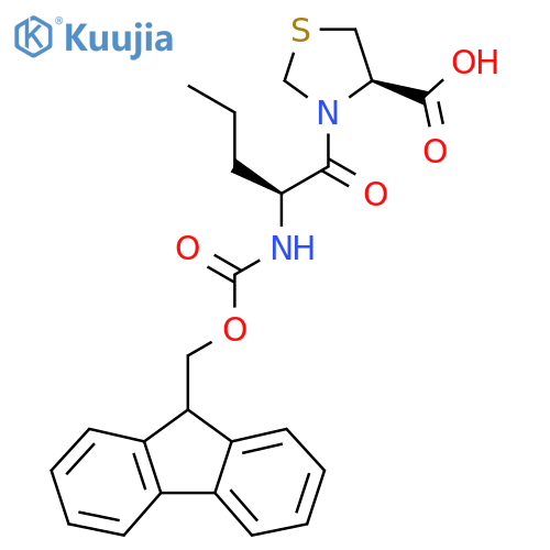 (4R)-3-(2S)-2-({(9H-fluoren-9-yl)methoxycarbonyl}amino)pentanoyl-1,3-thiazolidine-4-carboxylic acid structure