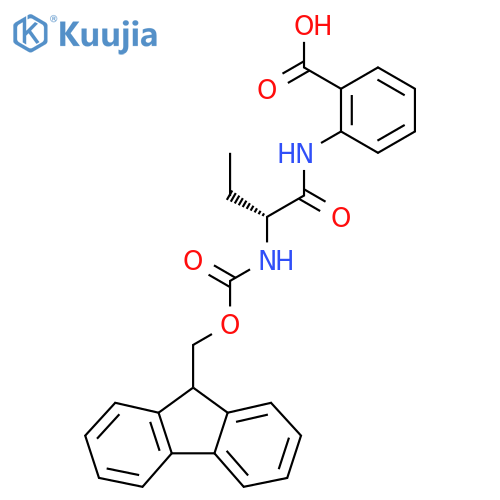 2-(2R)-2-({(9H-fluoren-9-yl)methoxycarbonyl}amino)butanamidobenzoic acid structure