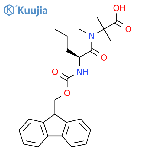 2-(2S)-2-({(9H-fluoren-9-yl)methoxycarbonyl}amino)-N-methylpentanamido-2-methylpropanoic acid structure