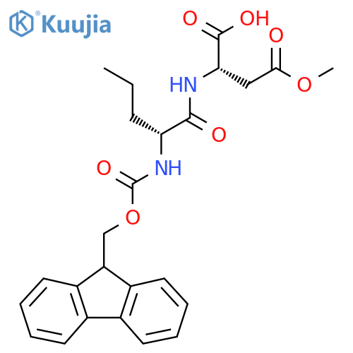 (2S)-2-(2R)-2-({(9H-fluoren-9-yl)methoxycarbonyl}amino)pentanamido-4-methoxy-4-oxobutanoic acid structure
