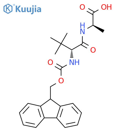 (2R)-2-(2R)-2-({(9H-fluoren-9-yl)methoxycarbonyl}amino)-3,3-dimethylbutanamidopropanoic acid structure