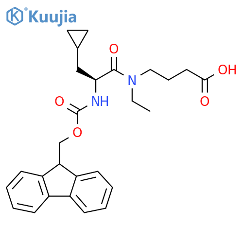 4-(2S)-3-cyclopropyl-N-ethyl-2-({(9H-fluoren-9-yl)methoxycarbonyl}amino)propanamidobutanoic acid structure