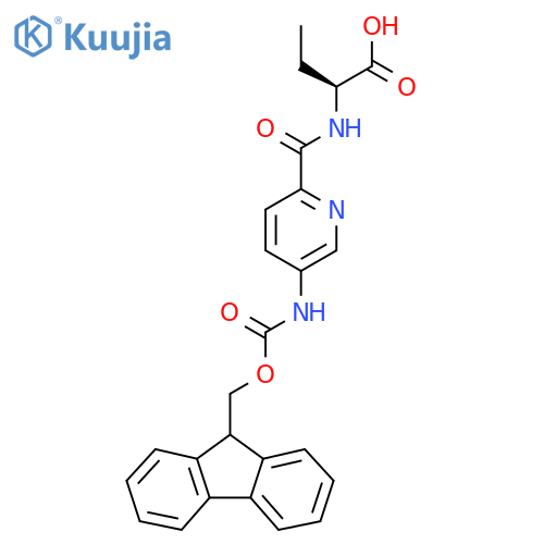 (2S)-2-{5-({(9H-fluoren-9-yl)methoxycarbonyl}amino)pyridin-2-ylformamido}butanoic acid structure