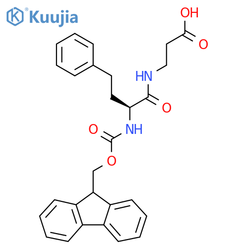 3-(2S)-2-({(9H-fluoren-9-yl)methoxycarbonyl}amino)-4-phenylbutanamidopropanoic acid structure