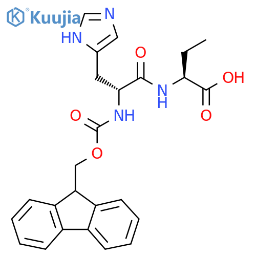 (2S)-2-(2R)-2-({(9H-fluoren-9-yl)methoxycarbonyl}amino)-3-(1H-imidazol-4-yl)propanamidobutanoic acid structure