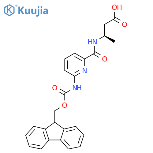 (3R)-3-{6-({(9H-fluoren-9-yl)methoxycarbonyl}amino)pyridin-2-ylformamido}butanoic acid structure