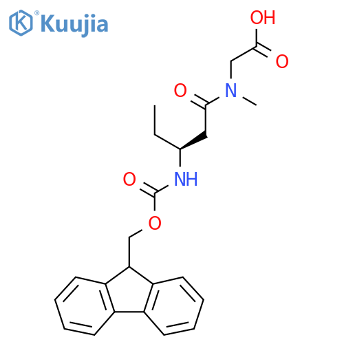 2-(3S)-3-({(9H-fluoren-9-yl)methoxycarbonyl}amino)-N-methylpentanamidoacetic acid structure