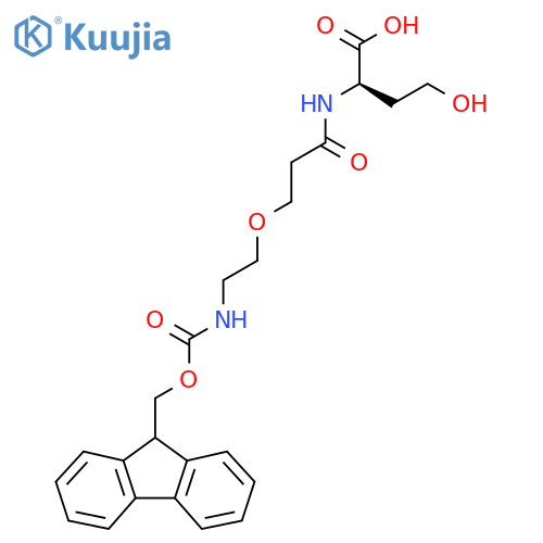 (2R)-2-{3-2-({(9H-fluoren-9-yl)methoxycarbonyl}amino)ethoxypropanamido}-4-hydroxybutanoic acid structure