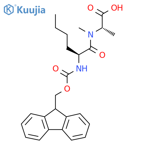 (2S)-2-(2S)-2-({(9H-fluoren-9-yl)methoxycarbonyl}amino)-N-methylhexanamidopropanoic acid structure