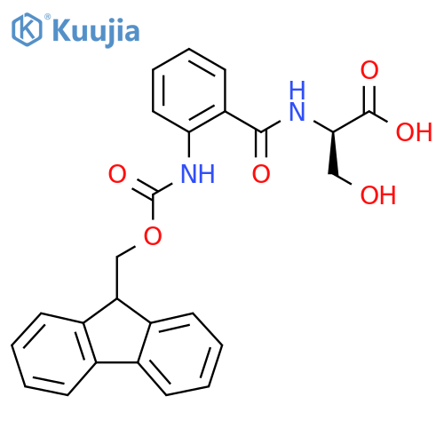 (2R)-2-{2-({(9H-fluoren-9-yl)methoxycarbonyl}amino)phenylformamido}-3-hydroxypropanoic acid structure