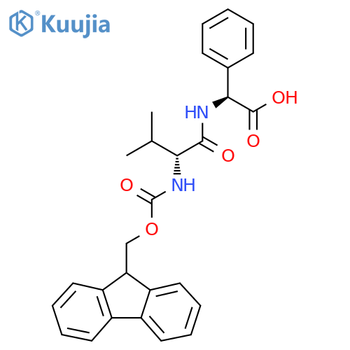 (2S)-2-(2R)-2-({(9H-fluoren-9-yl)methoxycarbonyl}amino)-3-methylbutanamido-2-phenylacetic acid structure