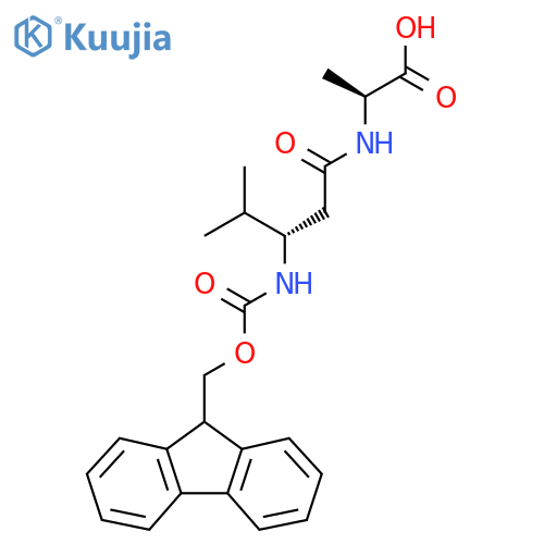 (2S)-2-(3S)-3-({(9H-fluoren-9-yl)methoxycarbonyl}amino)-4-methylpentanamidopropanoic acid structure