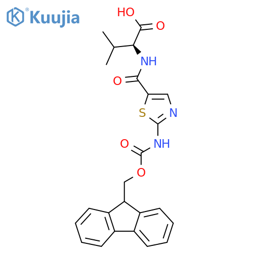 (2S)-2-{2-({(9H-fluoren-9-yl)methoxycarbonyl}amino)-1,3-thiazol-5-ylformamido}-3-methylbutanoic acid structure
