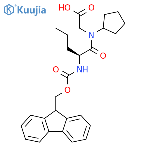 2-(2S)-N-cyclopentyl-2-({(9H-fluoren-9-yl)methoxycarbonyl}amino)pentanamidoacetic acid structure