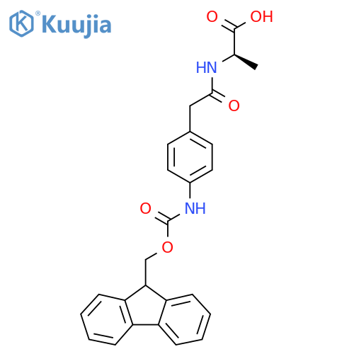 (2R)-2-{2-4-({(9H-fluoren-9-yl)methoxycarbonyl}amino)phenylacetamido}propanoic acid structure