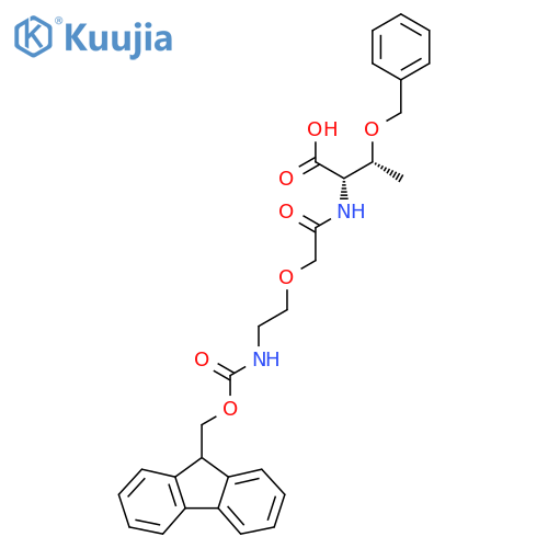 (2S,3R)-3-(benzyloxy)-2-{2-2-({(9H-fluoren-9-yl)methoxycarbonyl}amino)ethoxyacetamido}butanoic acid structure