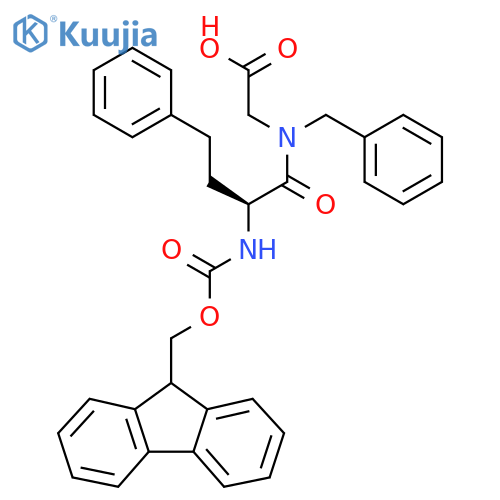 2-(2S)-N-benzyl-2-({(9H-fluoren-9-yl)methoxycarbonyl}amino)-4-phenylbutanamidoacetic acid structure