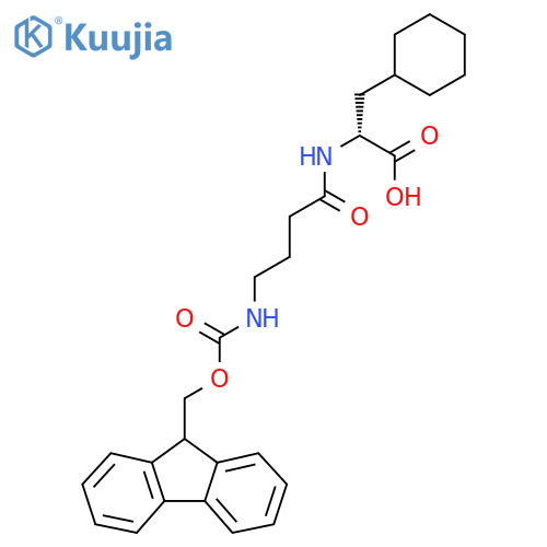 (2R)-3-cyclohexyl-2-4-({(9H-fluoren-9-yl)methoxycarbonyl}amino)butanamidopropanoic acid structure