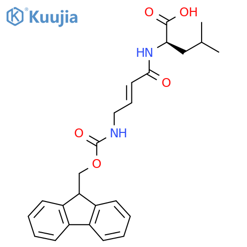 (2R)-2-4-({(9H-fluoren-9-yl)methoxycarbonyl}amino)but-2-enamido-4-methylpentanoic acid structure