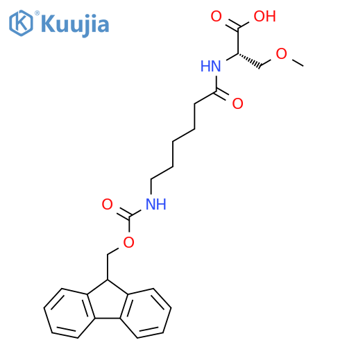 (2S)-2-6-({(9H-fluoren-9-yl)methoxycarbonyl}amino)hexanamido-3-methoxypropanoic acid structure