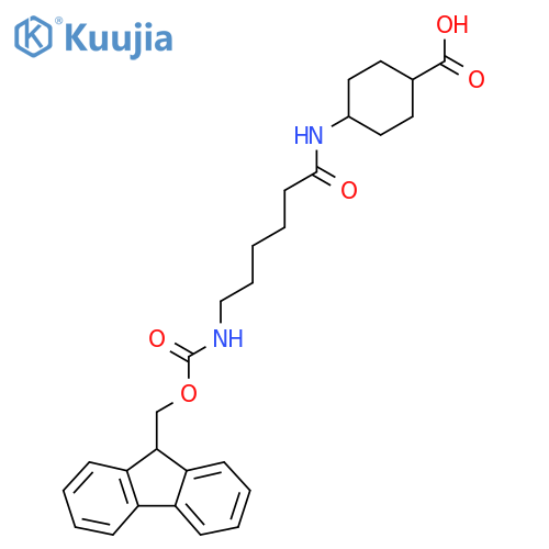 (1r,4r)-4-6-({(9H-fluoren-9-yl)methoxycarbonyl}amino)hexanamidocyclohexane-1-carboxylic acid structure