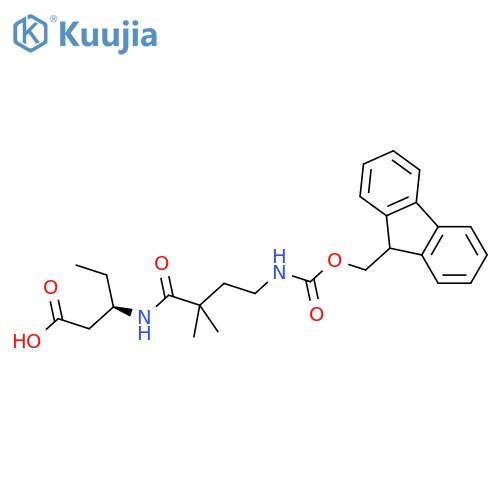 (3R)-3-4-({(9H-fluoren-9-yl)methoxycarbonyl}amino)-2,2-dimethylbutanamidopentanoic acid structure