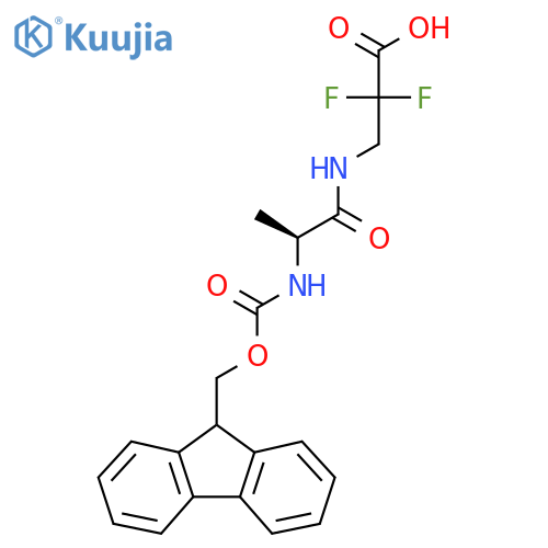 3-(2S)-2-({(9H-fluoren-9-yl)methoxycarbonyl}amino)propanamido-2,2-difluoropropanoic acid structure