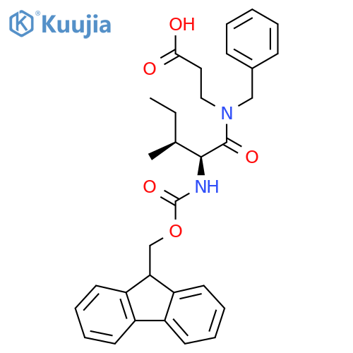 3-(2S,3S)-N-benzyl-2-({(9H-fluoren-9-yl)methoxycarbonyl}amino)-3-methylpentanamidopropanoic acid structure