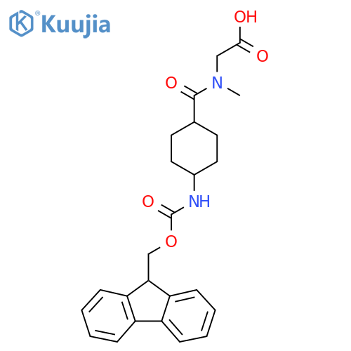 2-{N-methyl-1-(1r,4r)-4-({(9H-fluoren-9-yl)methoxycarbonyl}amino)cyclohexylformamido}acetic acid structure