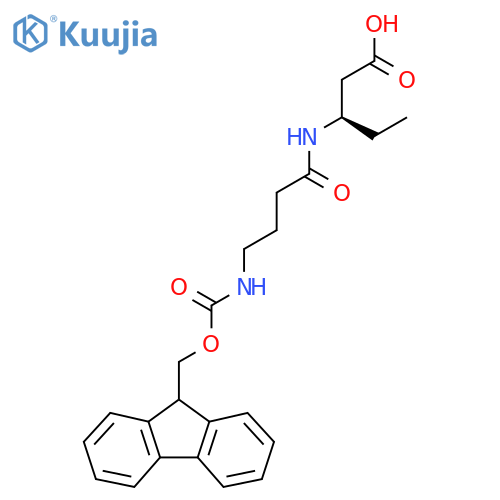 (3R)-3-4-({(9H-fluoren-9-yl)methoxycarbonyl}amino)butanamidopentanoic acid structure