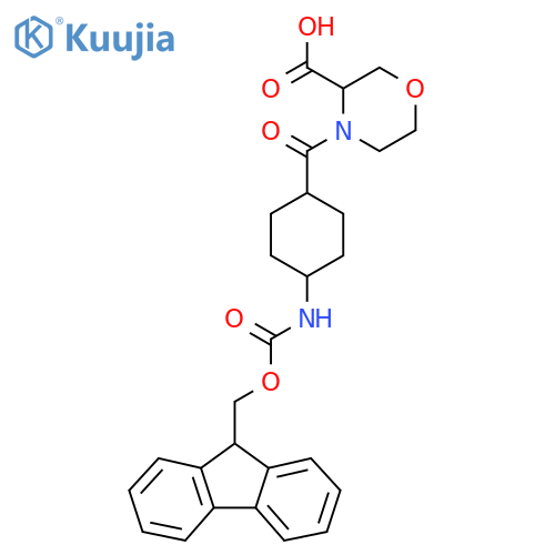 4-(1s,4s)-4-({(9H-fluoren-9-yl)methoxycarbonyl}amino)cyclohexanecarbonylmorpholine-3-carboxylic acid structure
