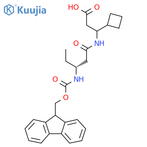 3-cyclobutyl-3-(3R)-3-({(9H-fluoren-9-yl)methoxycarbonyl}amino)pentanamidopropanoic acid structure