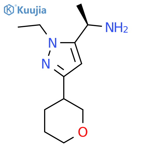 (1R)-1-1-ethyl-3-(oxan-3-yl)-1H-pyrazol-5-ylethan-1-amine structure