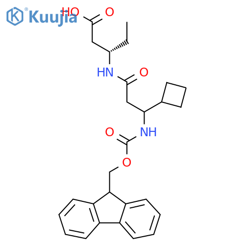 (3S)-3-3-cyclobutyl-3-({(9H-fluoren-9-yl)methoxycarbonyl}amino)propanamidopentanoic acid structure