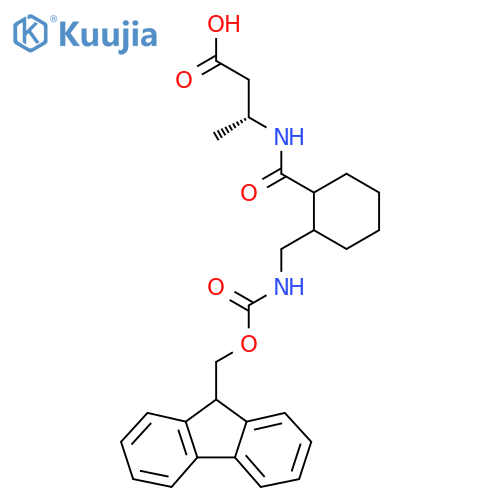 (3R)-3-({2-({(9H-fluoren-9-yl)methoxycarbonyl}amino)methylcyclohexyl}formamido)butanoic acid structure