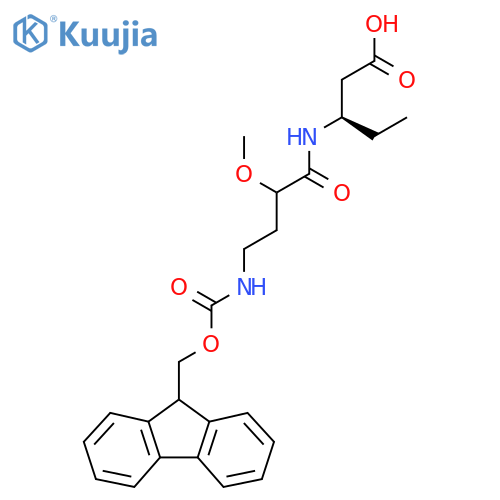 (3R)-3-4-({(9H-fluoren-9-yl)methoxycarbonyl}amino)-2-methoxybutanamidopentanoic acid structure