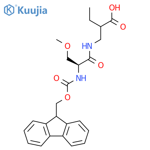 2-{(2S)-2-({(9H-fluoren-9-yl)methoxycarbonyl}amino)-3-methoxypropanamidomethyl}butanoic acid structure